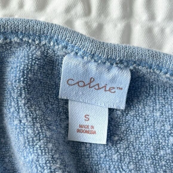 Colsie Womens Small Comfy Sweatshirt Material Blue Bralette Comfy Cozy Flaw - Picture 7 of 12